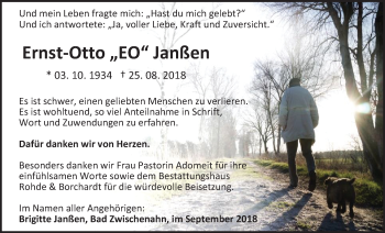 Traueranzeige von Ernst-Otto Janßen von Nordwest-Zeitung