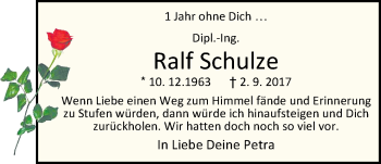Traueranzeige von Ralf Schulze von Nordwest-Zeitung