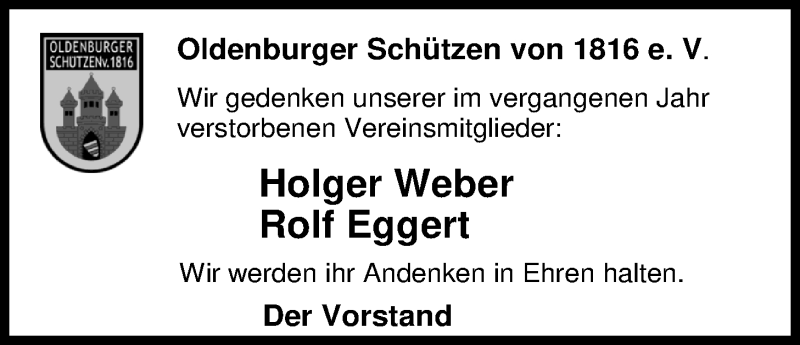  Traueranzeige für Holger Weber vom 19.01.2019 aus Nordwest-Zeitung