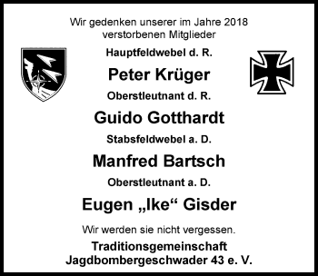 Traueranzeige von Peter Krüger von Nordwest-Zeitung