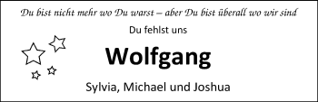 Traueranzeige von Wolfgang Krieghoff von Nordwest-Zeitung