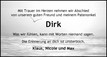 Traueranzeige von Dirk   von Nordwest-Zeitung