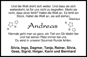 Traueranzeige von Andreas Oltmanns von Nordwest-Zeitung