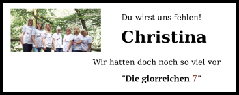 Traueranzeige von Christina Bruns von Nordwest-Zeitung