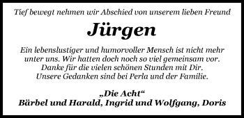 Traueranzeige von Jürgen Mietzner von Nordwest-Zeitung