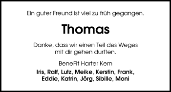 Traueranzeige von Thomas Kunze von Nordwest-Zeitung