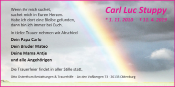 Traueranzeige von Carl Luc Stuppy von Nordwest-Zeitung