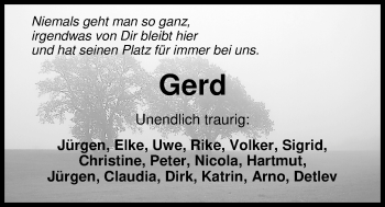Traueranzeige von Gerd Hinrichs von Nordwest-Zeitung