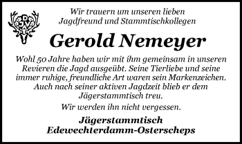 Traueranzeige von Gerold Nemeyer von Nordwest-Zeitung