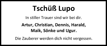 Traueranzeige von Marco Lubczyk von Nordwest-Zeitung