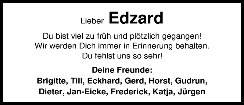  Traueranzeige für Edzard Pophanken vom 24.08.2019 aus Nordwest-Zeitung