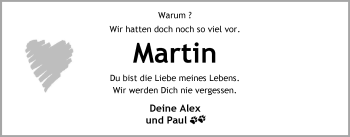 Traueranzeige von Martin Buschmann von Nordwest-Zeitung