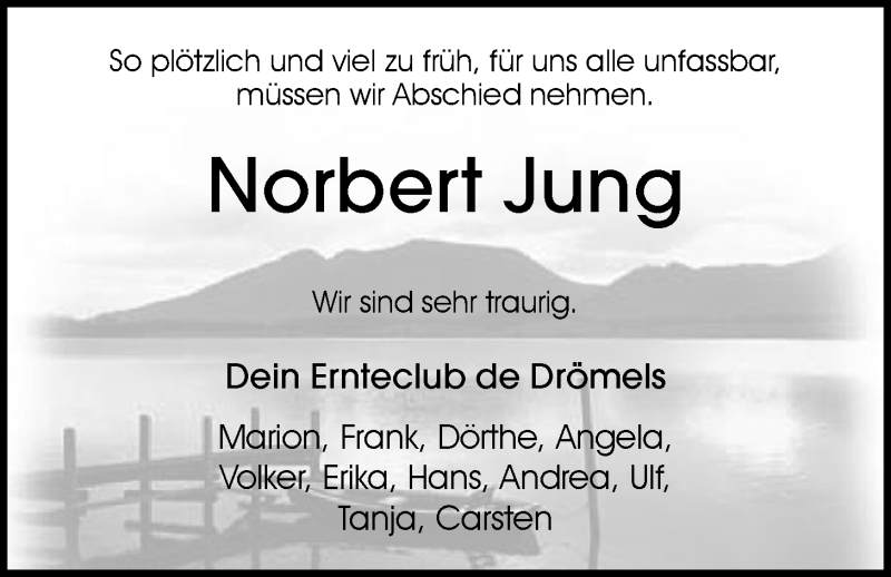  Traueranzeige für Norbert Jung vom 13.09.2019 aus Nordwest-Zeitung