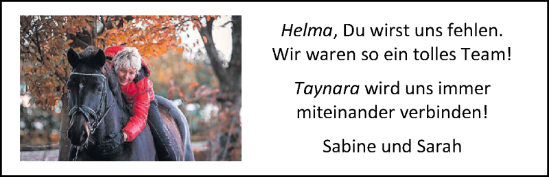  Traueranzeige für Helma Dierks vom 11.01.2020 aus Nordwest-Zeitung
