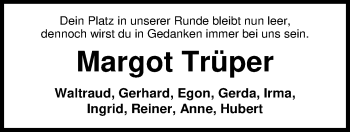 Traueranzeige von Margot Trüper von Nordwest-Zeitung