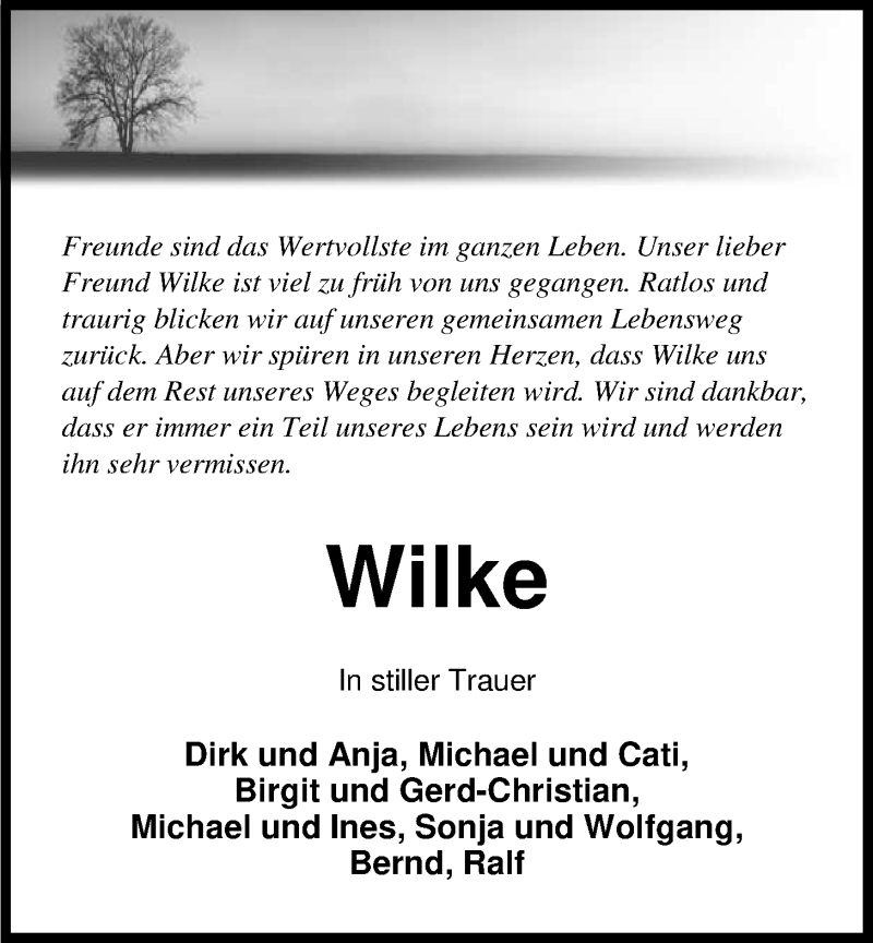  Traueranzeige für Wilke Lübkemann vom 14.01.2020 aus Nordwest-Zeitung