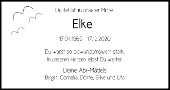 Traueranzeige von Elke Böschen von Nordwest-Zeitung