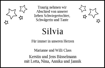 Traueranzeige von Silvia  von Nordwest-Zeitung