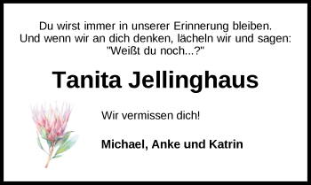 Traueranzeige von Tanita Jellinghaus von Nordwest-Zeitung