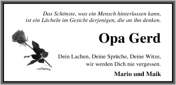 Traueranzeige von Gerd Schröder von Nordwest-Zeitung