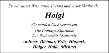 Traueranzeige von Holger Schomaker von Nordwest-Zeitung