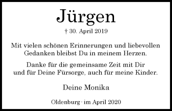 Traueranzeige von Jürgen Schwarz von Nordwest-Zeitung