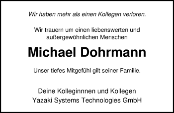 Traueranzeige von Michael Dohrmann von Nordwest-Zeitung