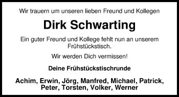Traueranzeige von Dirk Schwarting von Nordwest-Zeitung