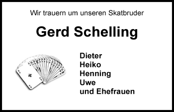 Traueranzeige von Gerd Schelling von Nordwest-Zeitung