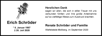 Traueranzeige von Erich Schröder von Nordwest-Zeitung