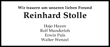 Traueranzeige von Reinhard Stolle von Nordwest-Zeitung