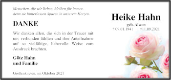 Traueranzeige von Heike Hahn von Nordwest-Zeitung
