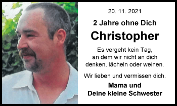 Traueranzeige von Christopher Brandt von Nordwest-Zeitung