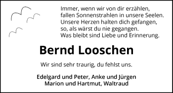 Traueranzeige von Bernd Looschen von Nordwest-Zeitung