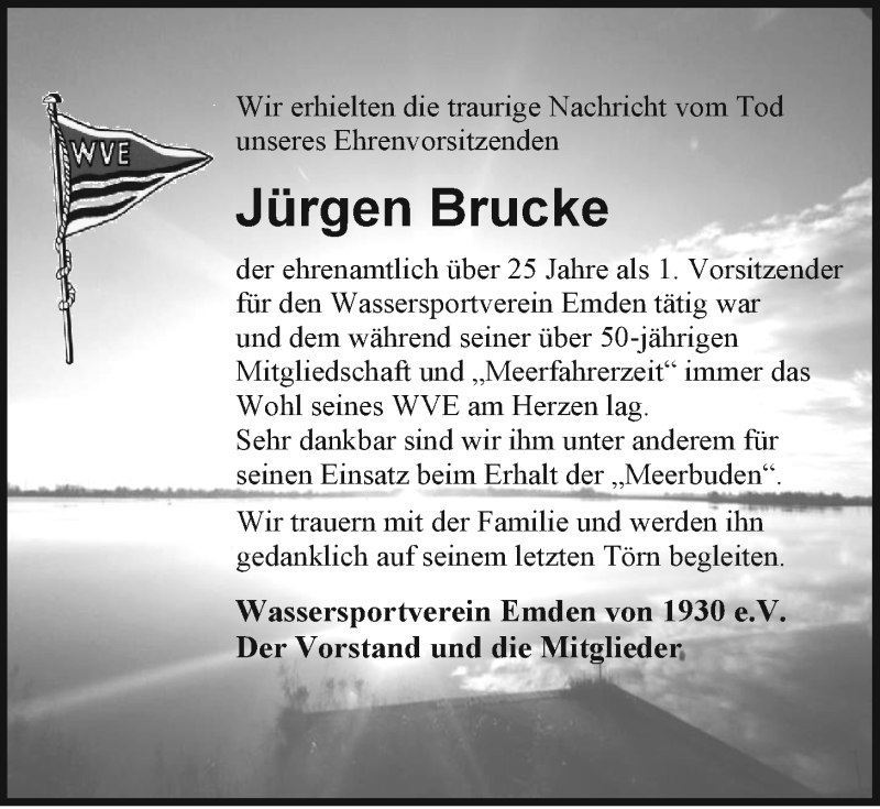  Traueranzeige für Jürgen Brucke vom 04.12.2021 aus Emder Zeitung