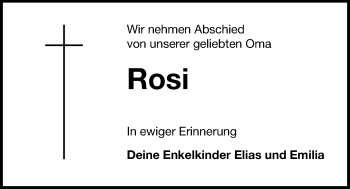 Traueranzeige von Rosi  von Emder Zeitung