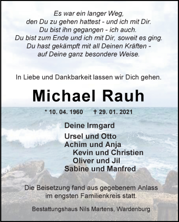 Traueranzeige von Michael Rauh von Nordwest-Zeitung