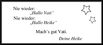 Traueranzeige von Ulrich Köpke von Nordwest-Zeitung