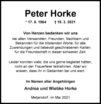 Traueranzeige von Peter Horke von Nordwest-Zeitung