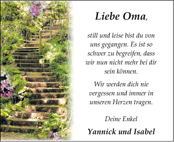 Traueranzeige von Hannelore Hammig von Nordwest-Zeitung