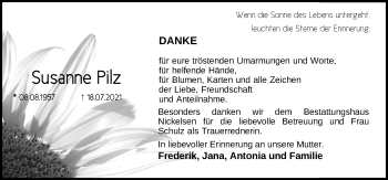 Traueranzeige von Susanne Pilz von Nordwest-Zeitung