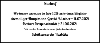 Traueranzeige von Herbert Kreyenschmidt von Nordwest-Zeitung