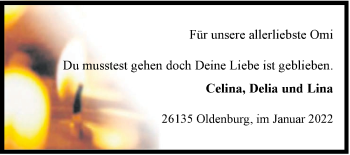 Traueranzeige von Magdalena Alida Pioch von Nordwest-Zeitung