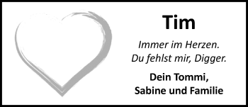 Traueranzeige von Tim Lohse von Nordwest-Zeitung