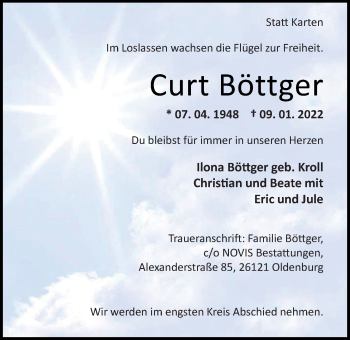 Traueranzeige von Curt Böttger 