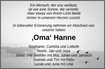 Traueranzeige von Hannelore Holst von Nordwest-Zeitung