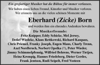 Traueranzeige von Eberhard Born von Nordwest-Zeitung