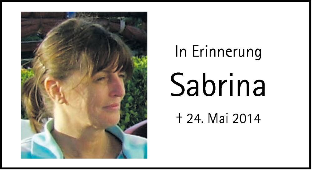  Traueranzeige für Sabrina Menking vom 24.05.2022 aus Nordwest-Zeitung