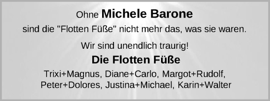 Traueranzeige von Michele Barone von Nordwest-Zeitung