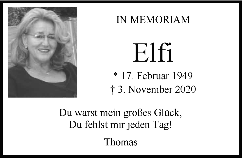  Traueranzeige für Elfriede Engel vom 03.11.2023 aus Nordwest-Zeitung
